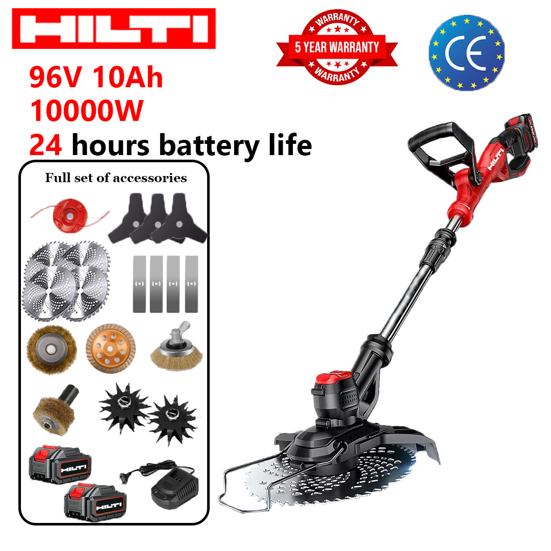 Modelo de luxo: 10000 W de potência, 24 horas de autonomia da bateria (presente: bateria de lítio 96V 10Ah * 2 + lâmina de serra de liga * 4 + lâmina reta * 4 + lâmina triangular * 3 + cabeça de corte de liga * 1 + tampão de cabeça * 2 + polimento de tubo cabeça * 1 + cabeça de polimento de liga * 1 + cabeça de escova de arame grande para remoção de ferrugem * 1 + carregador rápido * 1)